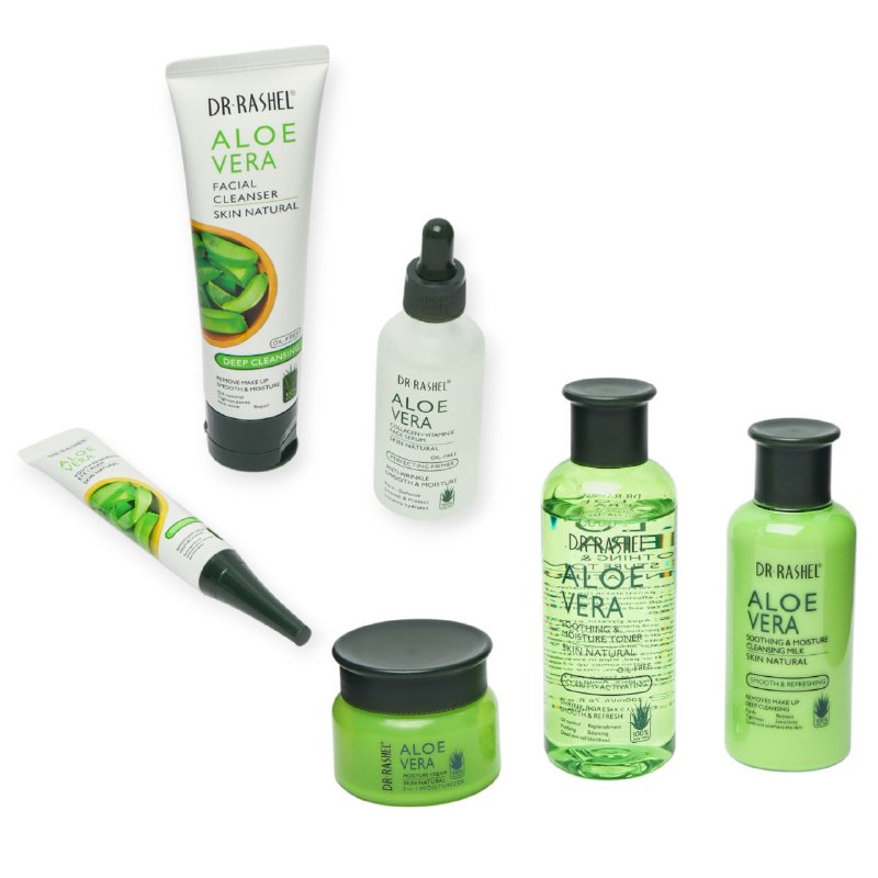 SET DE CUIDADO DE FACIAL NATURAL CALMANTE E HIDRATANTE 6PCS DR RASHEL