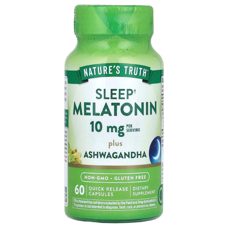 VITAMINAS EN CAPSULAS DE MELATONINA CON ASWAGANDHA PARA DORMIR BIEN NATURES TRUTH 60UND