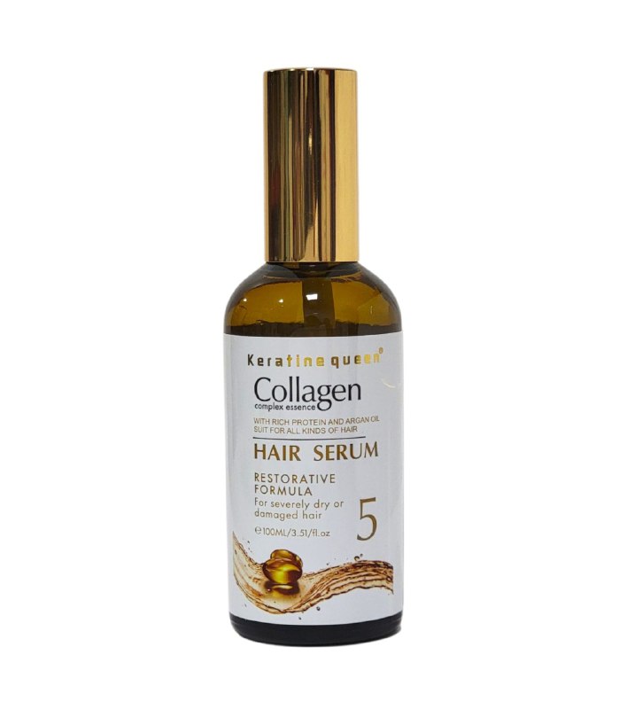 ACEITE PARA EL CABELLO, SUERO CAPILAR DE COLAGENO REPARADOR 100ML, REPARA PROFUNDAMENTE EL CABELLO DAÑADO DEJANDOLO MAS SALUDABLE, BRILLANTE, FLEXIBLE Y SUAVE KERATINE QUEEN