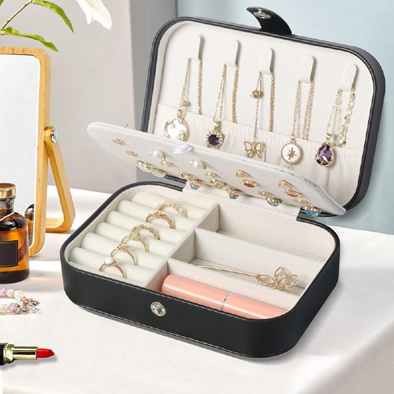 ORGANIZADOR JOYERO SEGURO Y ELEGANTE COMPACTO, 4 COLORES