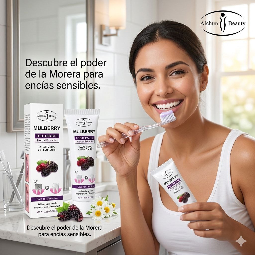 PASTA DENTAL PARA DIENTES SENSIBLES CON EXTRACTO DE MORA MANZANILLA Y ALOE VERA AICHUN BEAUTY 100G