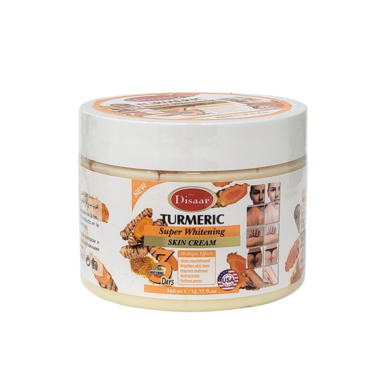 CREMA CORPORAL Y FACIAL ACLARANTE CON EXTRACTO DE CURCUMA DISAAR 360ML