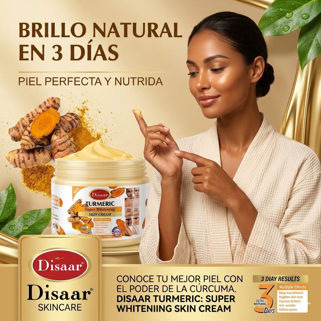CREMA CORPORAL Y FACIAL ACLARANTE CON EXTRACTO DE CURCUMA DISAAR 360ML
