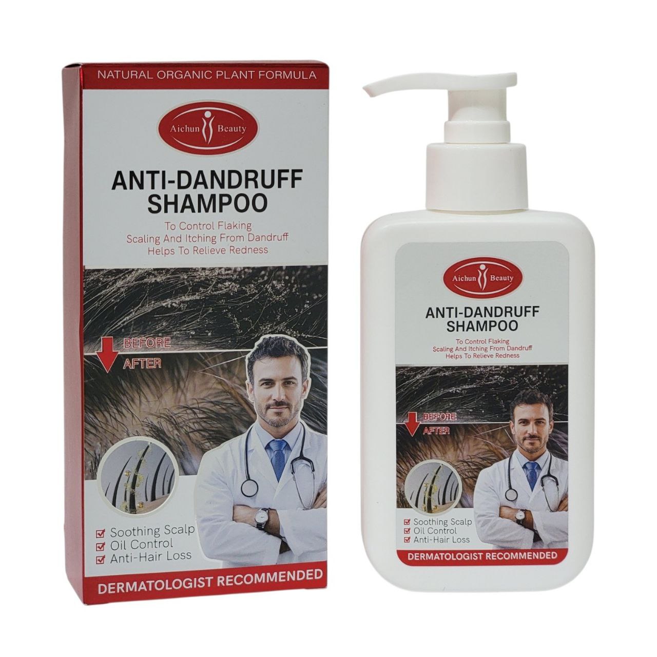 SHAMPOO ANTICASPA Y CONTROL DE SEBO ORGANICO AICHUN BEAUTY 200ML