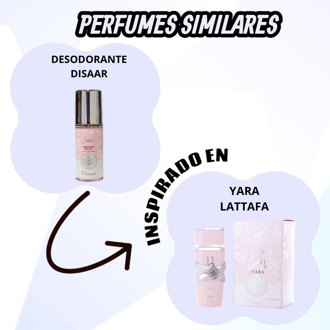 DESODORANTE ANTITRANSPIRANTE ROLL-ON REFRESCANTE DISAAR 30ML (INSPIRADO EN LATTAFA YARA)