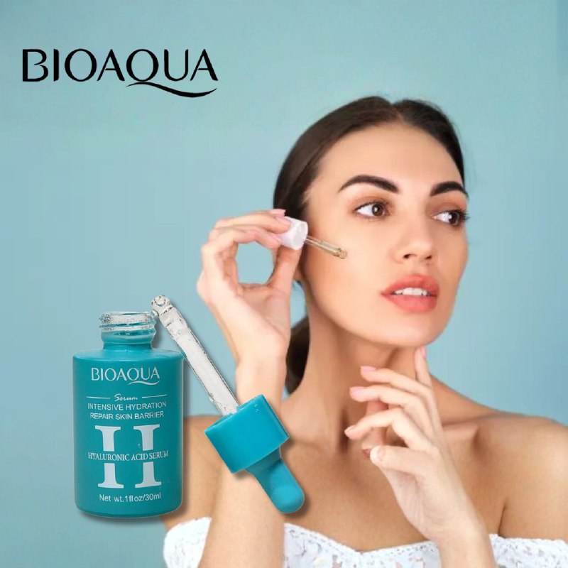 SUERO FACIAL DE ACIDO HIALURONICO HIDRATANTE INTENSIVO 30ML, REPARA LA PIEL CAPA POR CAPA, MEJORANDO LA ELASTICIDAD, BRILLO Y SUAVIDAD BIOAQUA