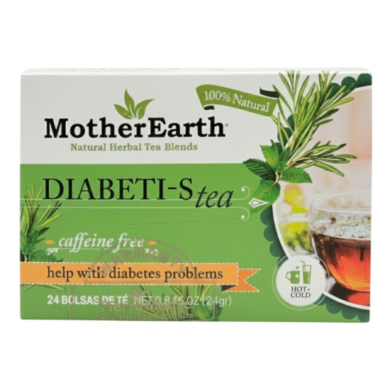 TE HERBAL NATURAL PARA EL APOYO A LAS PERSONAS CON DIABETES SIN CAFEINA TIERRA MADRE 24UND