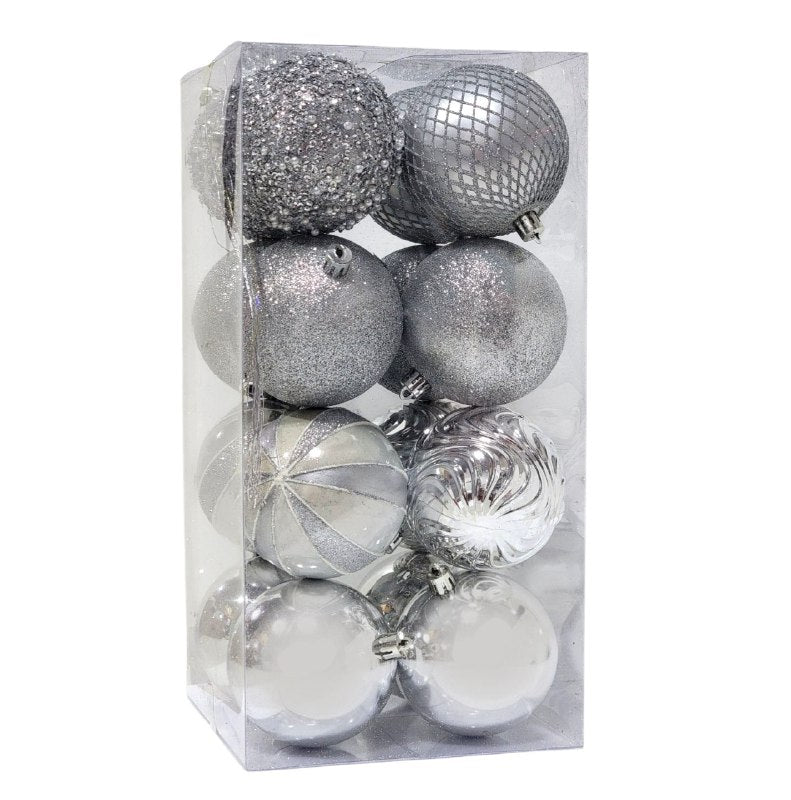 DECORACION ADORNO NAVIDEÑO PAQUETE DE 16 BOLAS DECORATIVAS 8CM 49x49x65, IDEALES PARA DARLE UN TOQUE UNICO A TU ARBOL DE NAVIDAD