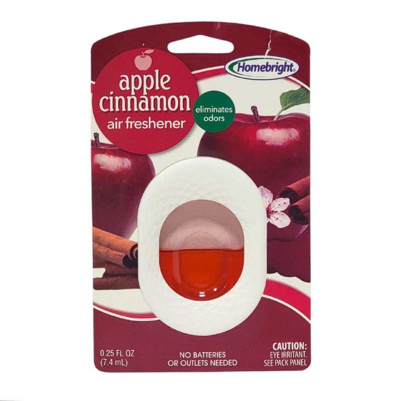 AMBIENTADOR AROMATIZANTE ELIMINA OLORES, AROMA MANZANA Y CANELA, SIN BATERIA NI ENCHUFE HOMEBRIGHT