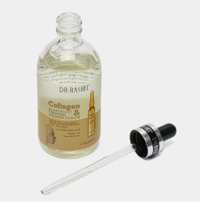 SUERO FACIAL DE COLAGENO, PREBASE REAFIRMANTE Y ELASTICIDAD, AUMENTA LA PRODUCCION DE COLAGENO, EFECTO ANTIARRUGAS PARA LA PIEL DR RASHEL 100ML