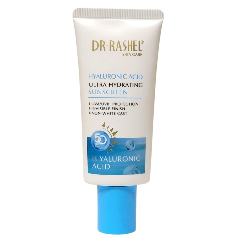 PROTECTOR SOLAR EN CREMA ULTRAHIDRATANTE CON ACIDO HIALURONICO 50G, FPS50 QUE PROTEGE EFICAZMENTE LA PIEL Y LA MANTIENE HIDRATADA DR RASHEL