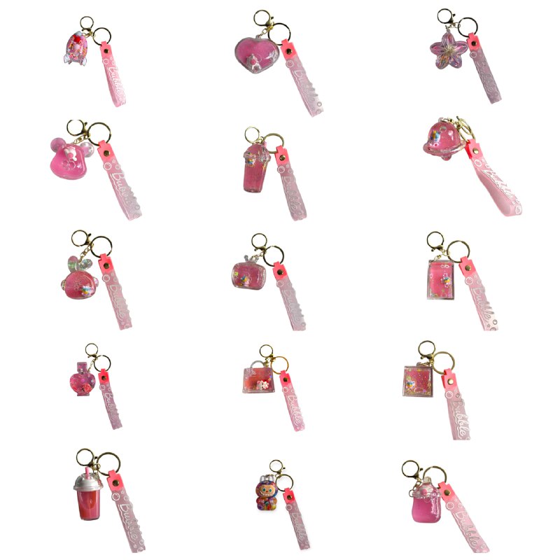 LLAVEROS DE ARENA MOVEDIZA LIQUIDA, 15 ESTILOS DISPONIBLES