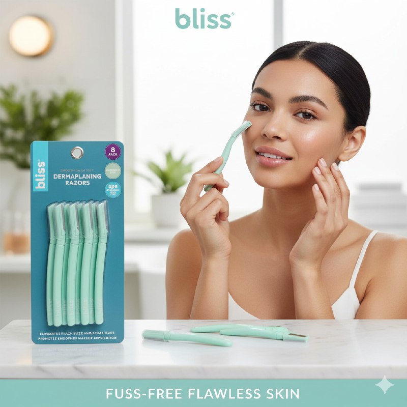 NAVAJAS AFEITADORAS FACIALES EN SET DE 8 PIEZAS BLISS DERMAPLANING