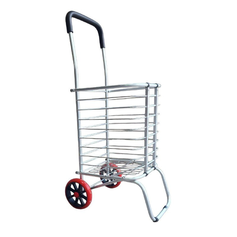 ORGANIZADOR CARRITO DE COMPRAS PLEGABLE METALICO CON RUEDAS, PARA IR AL SUPERMERCADO, AGUANTA 50KG 90X30X40X33X19CM