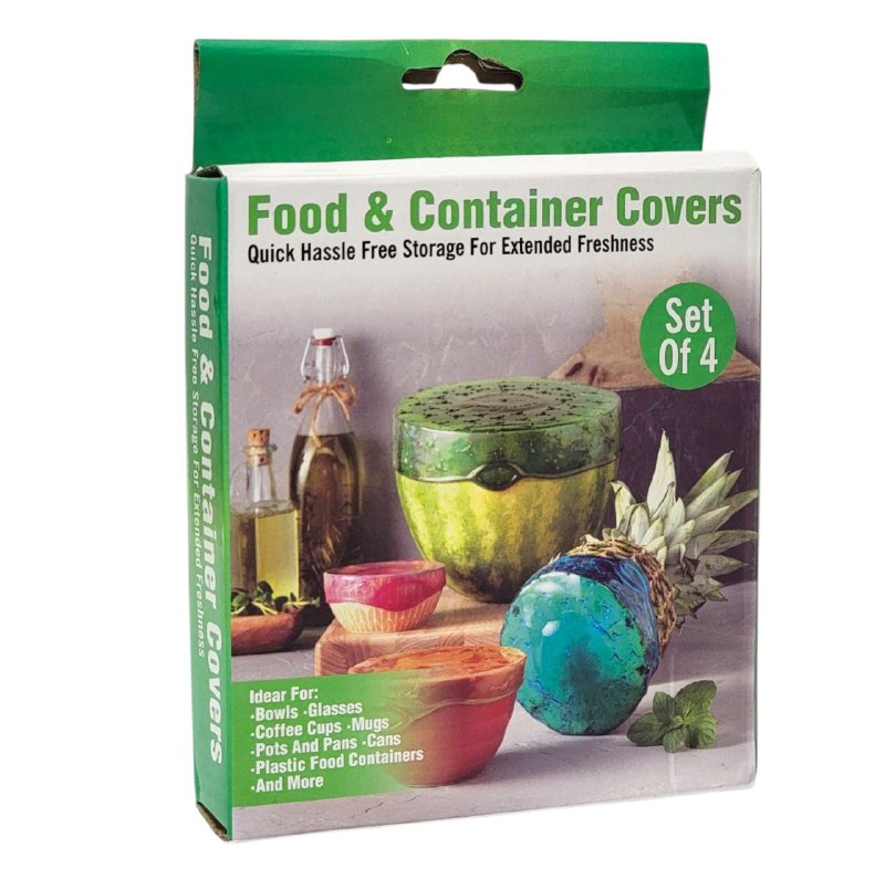 TAPADERAS FUNDAS PARA ALIMENTOS Y RECIPIENTES, ALMACENAMIENTO RAPIDO SIN COMPLICACIONES PARA MANTENES LA FRESCURA FOOD & CONTANIER COVERS 4UND