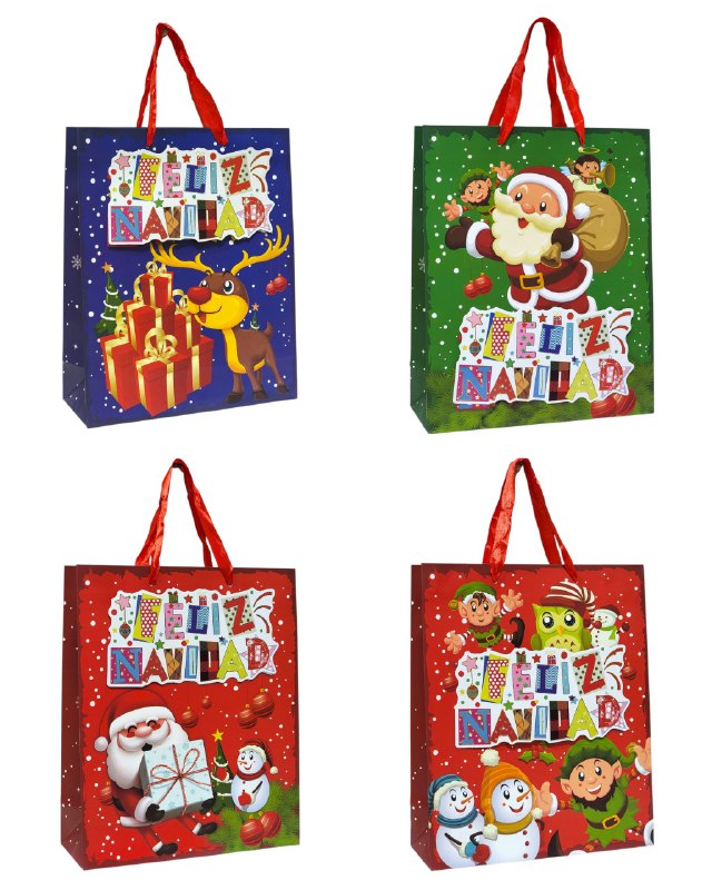 BOLSA DE REGALO NAVIDEÑA MEDIANA 26X32X10CM