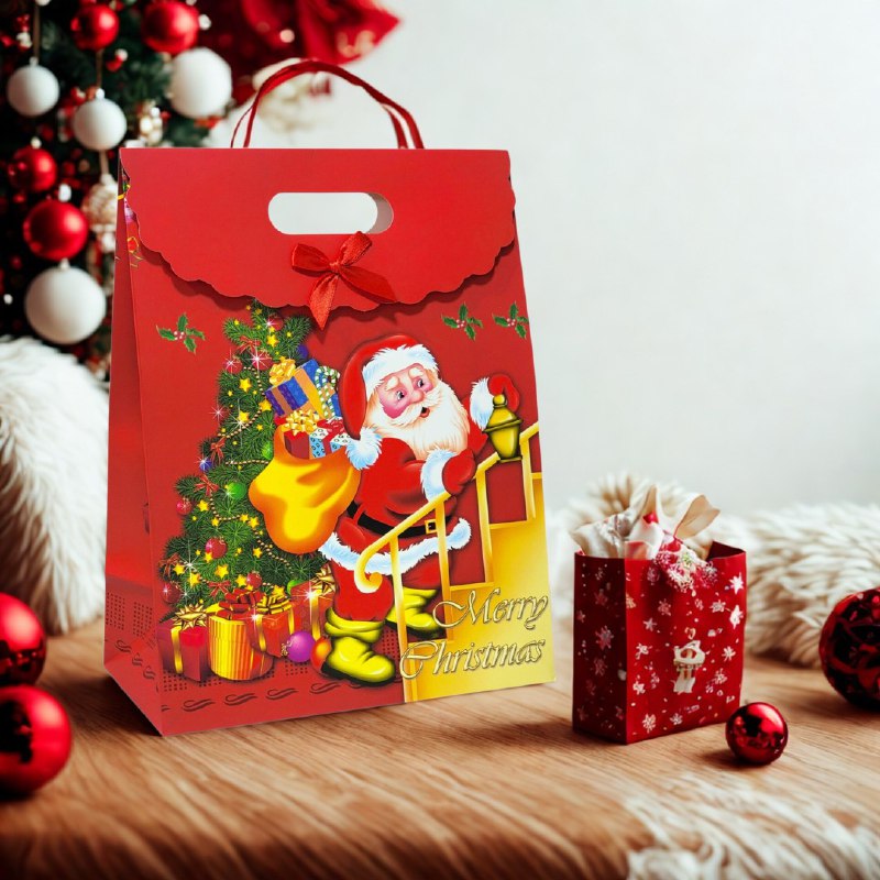 BOLSA DE REGALO NAVIDEÑA EXTRA GRANDE 37X38CM