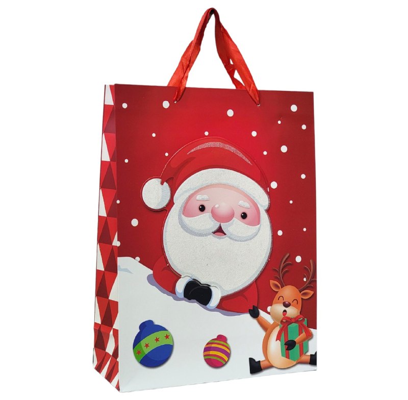 BOLSA DE REGALO NAVIDEÑA GRANDE 30X40X12CM