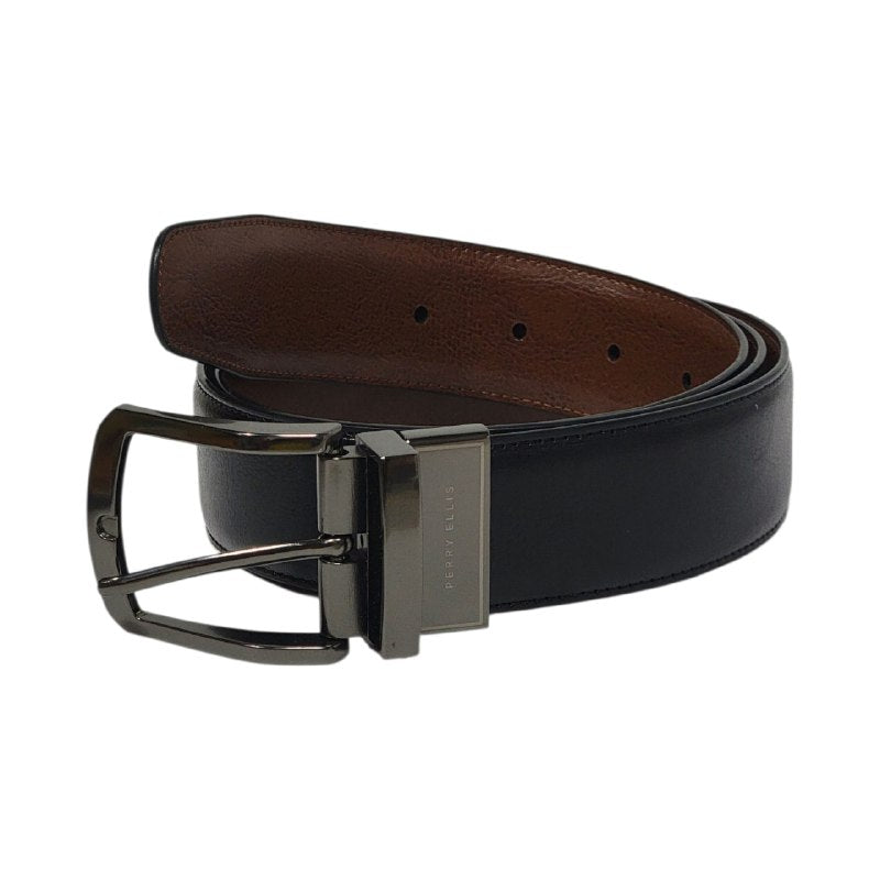 FAJA ORIGINAL PERRY ELLIS PARA CABALLERO COLOR NEGRO Y CAFÉ REVERSIBLE TALLA L