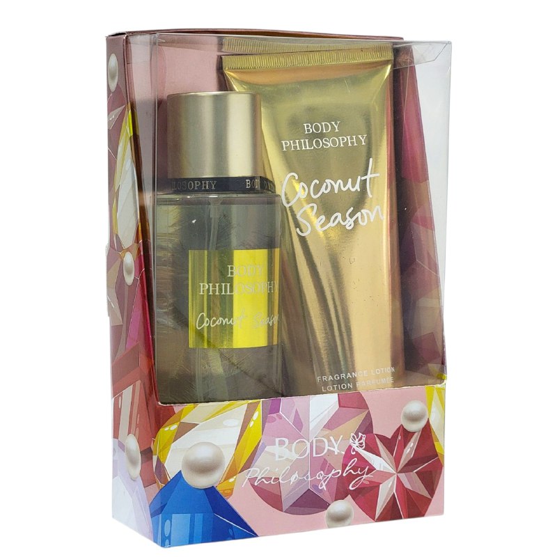 SET BODY PHILOSOPHY TEMPORA DE COCO SPLASH 250ML, CREMA CORPORAL 236ML (M)