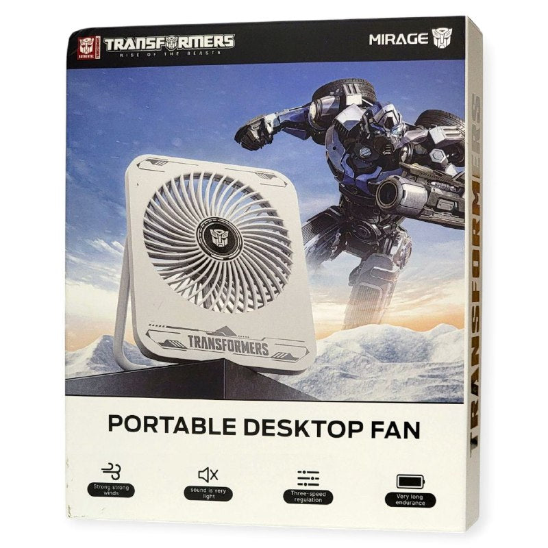 VENTILADOR DE ESCRITORIO PORTATIL, VIENTO FUERTE, SONIDO BAJO, TRES VELOCIDADES, RESISTENCIA DE ALTA DURACION TRANSFORMERS RISE OF THE BEASTS MIRAGE