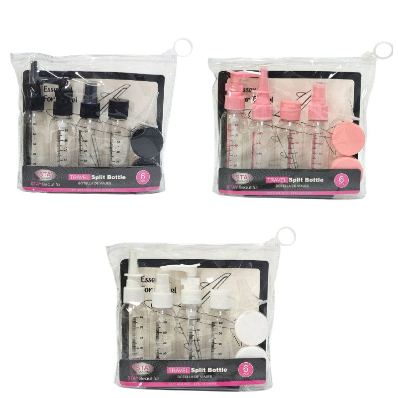 SET PARA VIAJAR VACIAS, EFICIENCIA DE ALMACENAMIENTO COMODO DE 7 PIEZAS, PARA LIQUIDOS Y CREMAS PARA VIAJES STA BEAUTIFUL