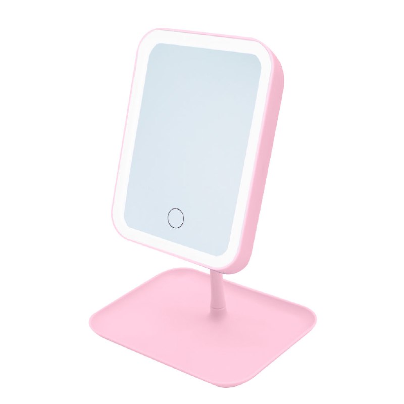 ESPEJO PARA MAQUILLAJE CON LUZ LED 12X16CM MAKEUP MIRROR, ESPEJO DE VIDRIO Y ALUMINIO TACTIL CON 3 MODOS DE COLOR