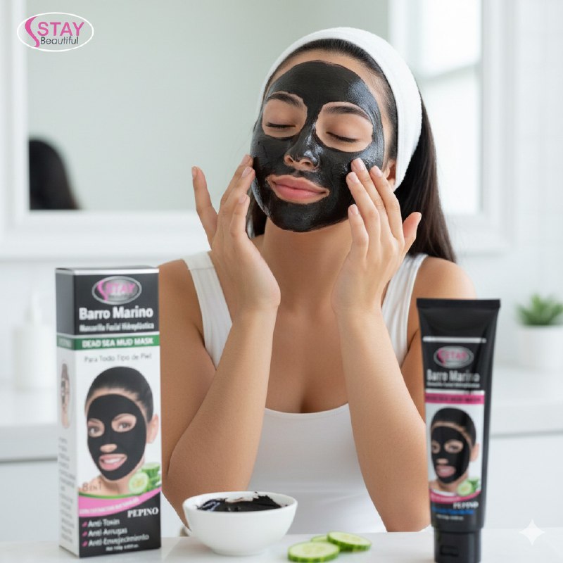 MASCARILLA FACIAL DE BARRO MARINO Y PEPINO HIDROPLASTICA HIDRATANTE STAY BEAUTIFUL 120G