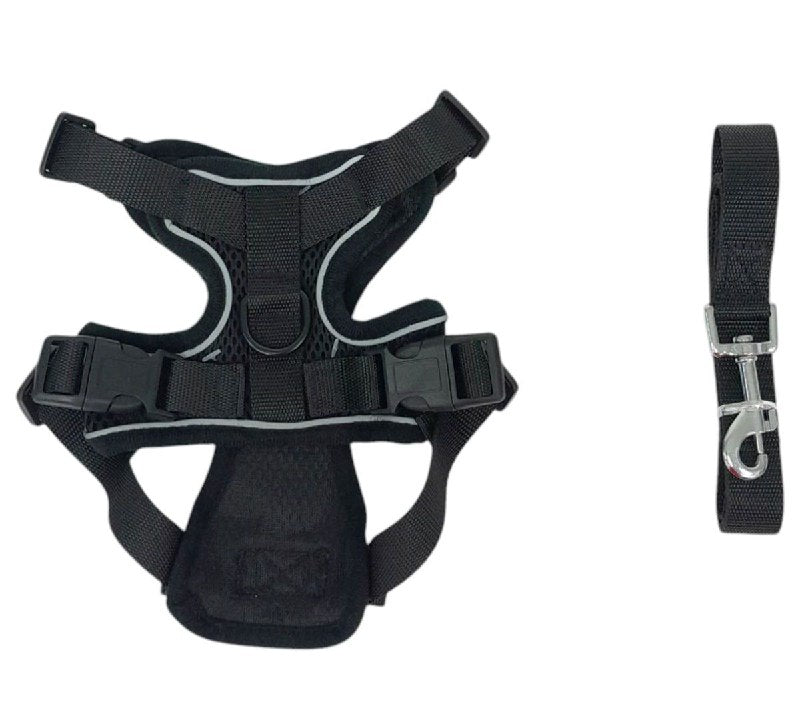 CORREA PARA GATOS O PERROS PEQUEÑOS, ARNES ANTIESCAPE, AJUSTABLE CON CORREA, MALLA SUAVE Y TRANSPIRABLE