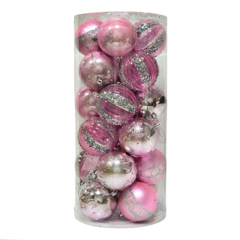 DECORACION ADORNO NAVIDEÑO PAQUETE DE 24 BOLAS DECORATIVAS, 8CM 39X58X84 IDEALES PARA DARLE UN TOQUE UNICO A TU ARBOL DE NAVIDAD