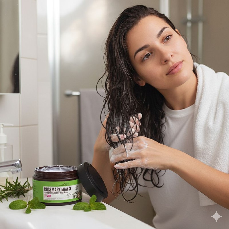 MASCARILLA PARA EL CABELLO ANTICAIDA Y REPARADORA CON EXTRACTO DE ROMERO Y MENTA SADOER 250G