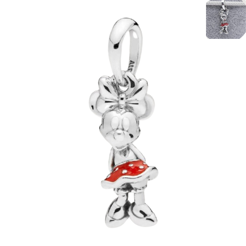 PCHARM1570 COLGANTE MINNIE MOUSE FALDA ROJA