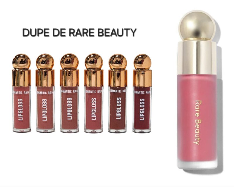 BRILLO LABIAL (DUPE DE RARE BEAUTY) Y SENSACION LIGERA ROMANTIC RAIN 12 TONOS