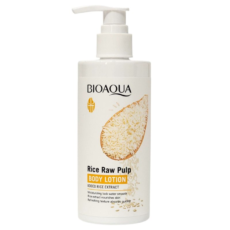 CREMA CORPORAL HIDRATANTE SUAVIZANTE Y ILUMINADORA DE PULPA CRUDA DE ARROZ BIOAQUA 250ML