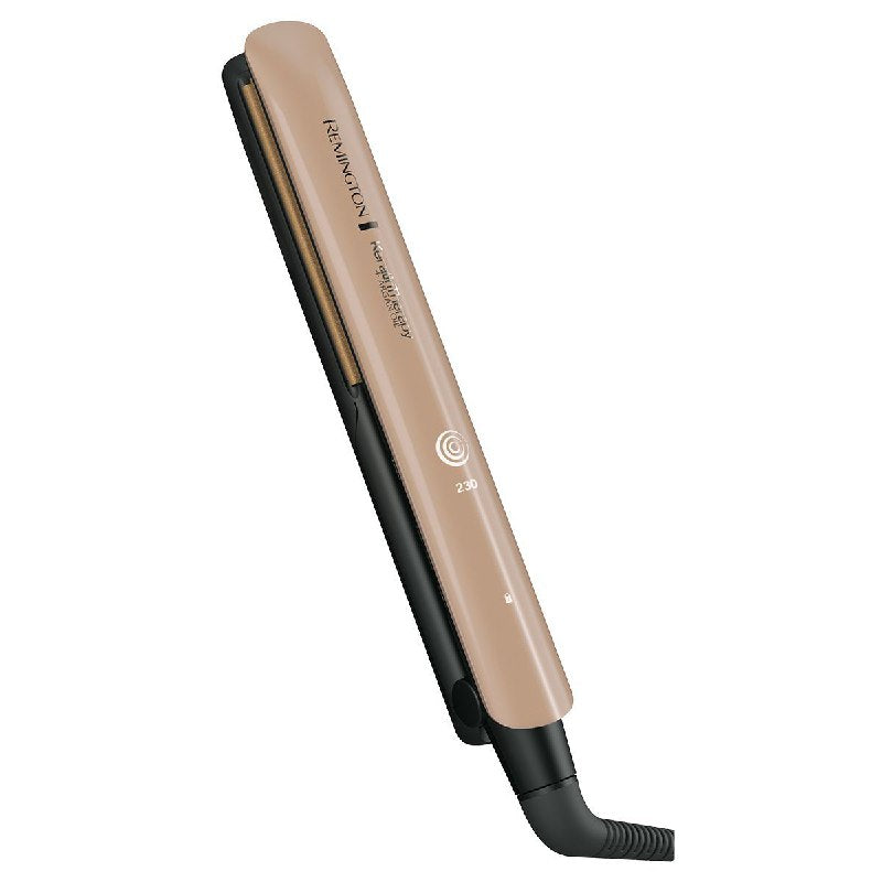 PLANCHA PARA EL CABELLO, TECNOLOGIA DE KERATINA Y ACEITE DE ARGAN, RECUBRIMIENTO DE CERAMICA CON MICROACONDICIONADOR, CALENTAMIENTO RAPIDO, APAGADO AUTOMATICO REMINGTON