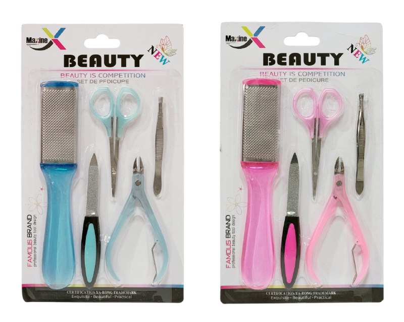 SET DE PEDICURA DE 5 PIEZAS ELIMINAN CALLOS, ALISAN LA PIEL Y MANTIENE TUS UÑAS IMPECABLES MAIXING BEAUTY 2 COLORES