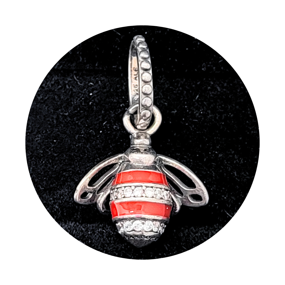 PCHARM1021 ABEJA COLGANTE COLOR ROJO