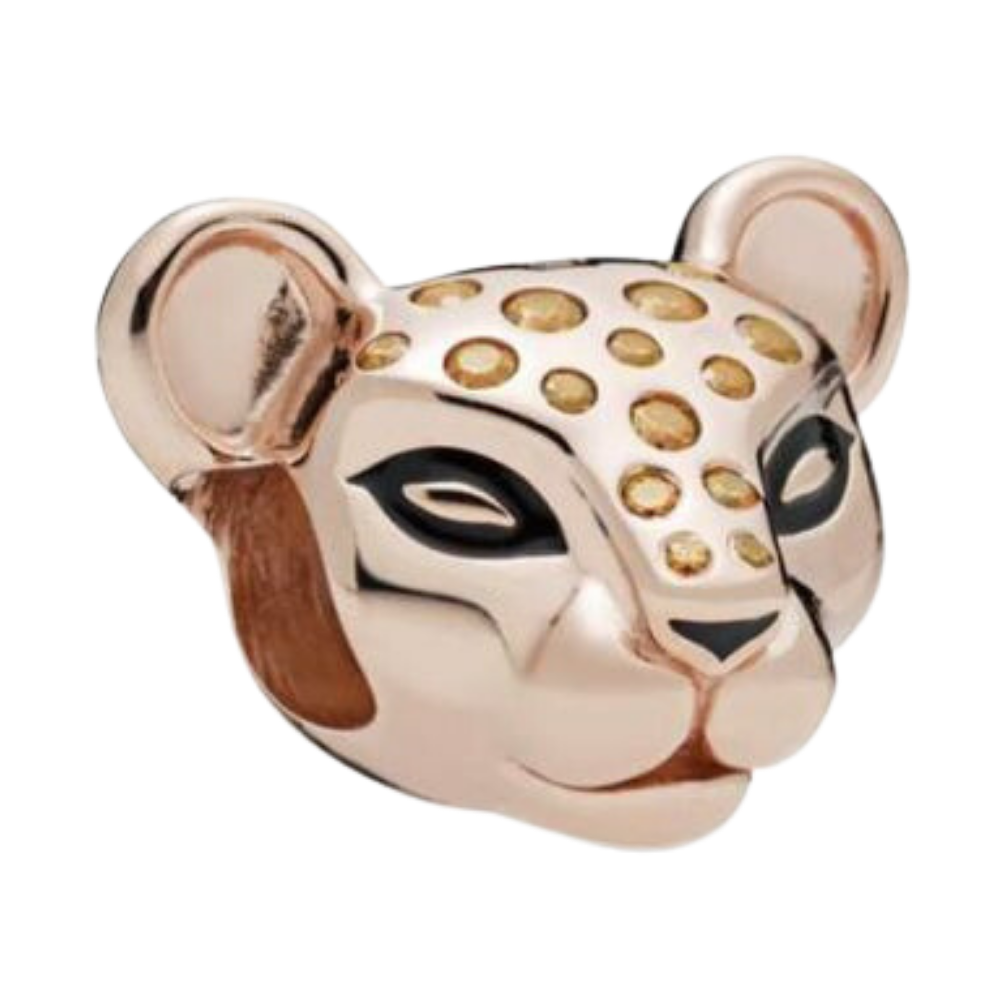 PCHARM1330 CABEZA LEOPARDO ROSE