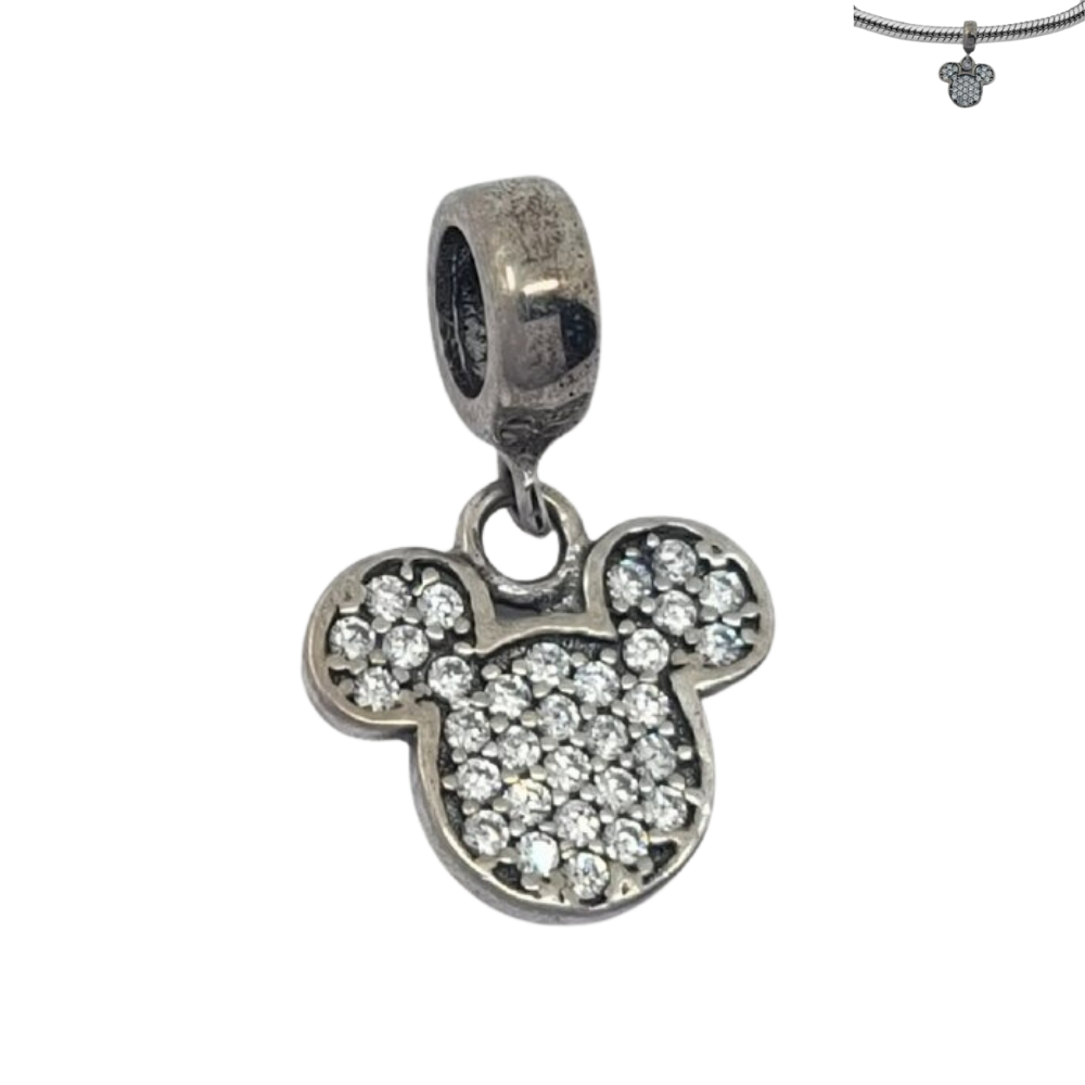 PCHARM1568 COLGANTE CABEZA DE MICKEY MOUSE CON CIRCONES