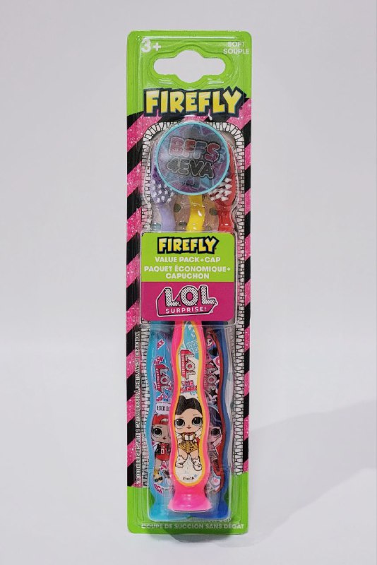 CEPILLO DE DIENTES EN SET DE 3UND CON PROTECTOR LOL SURPRISE FIRELFY