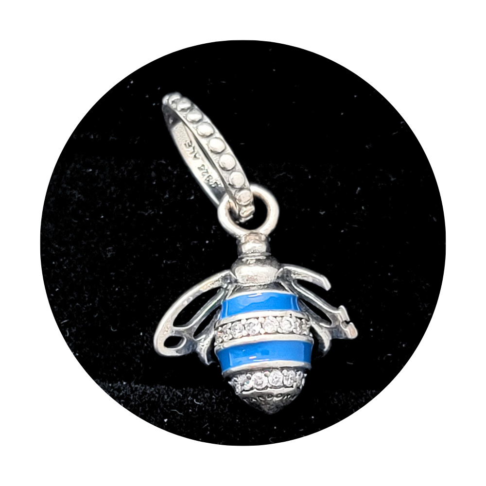 PCHARM1025 ABEJA COLGANTE COLOR AZUL