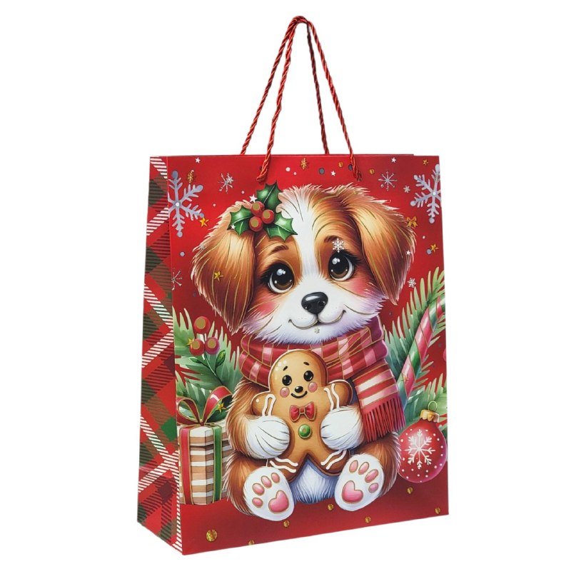 BOLSA DE REGALO NAVIDEÑA MEDIANA 32X26X10CM