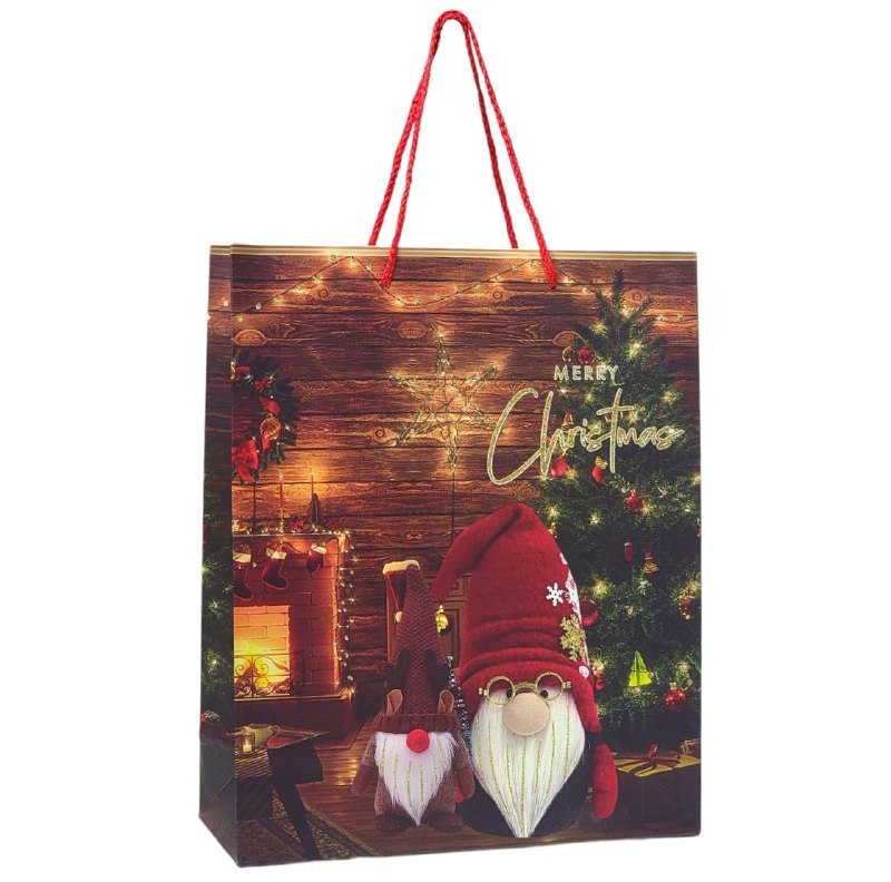 BOLSA DE REGALO NAVIDEÑA MEDIANA 26X32X10CM