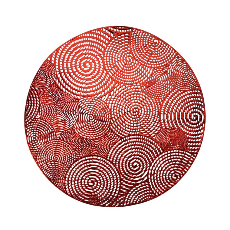 MANTELES INDIVIDUALES REDONDOS NAVIDEÑOS PARA COMEDOR DE COCINA DE PVC ELEGANTE 38CM, 6 ESTILOS