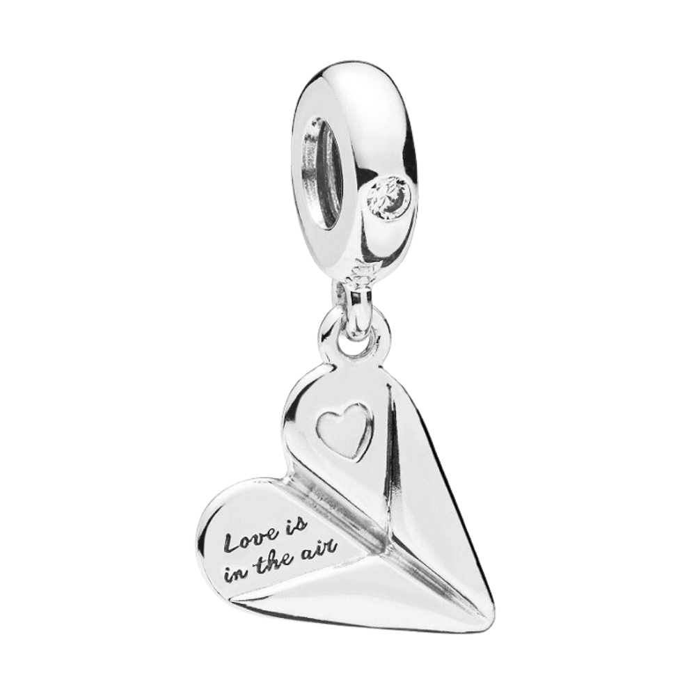 PCHARM1092 CORAZON COLGANTE CON MENSAJE (EL AMOR ESTÁ EN EL AIRE) AMOR SAN VALENTIN