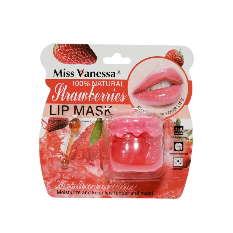 BRILLO LABIAL MASCARILLA DE FRESAS HIDRATANTE PROFUNDA CON AROMA DULCE MISS VANESSA 7G