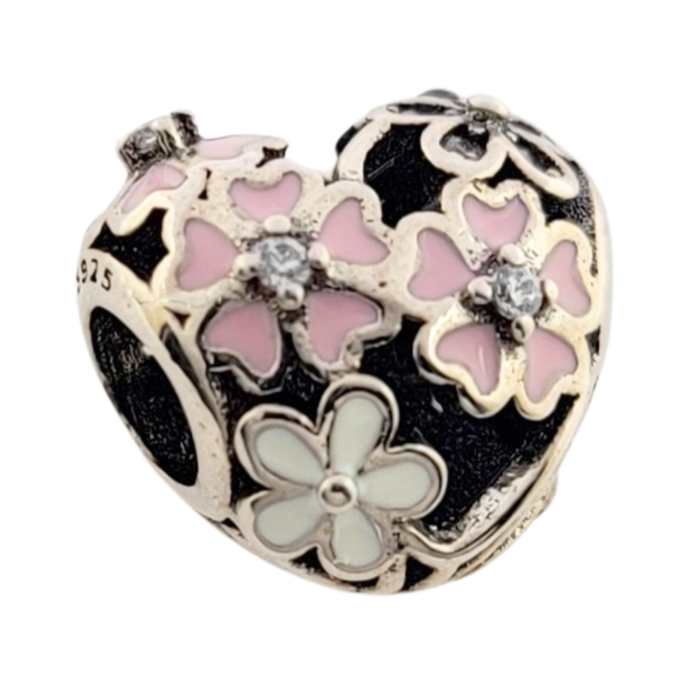 PCHARM1931 CORAZON CON FLORES ROSADAS