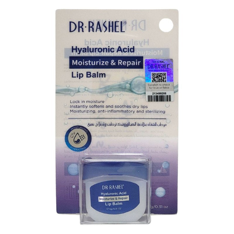 BALSAMO LABIAL DE ACIDO HIALURONICO, HIDRATANTE Y REPARADOR, ALIVIA LOS LABIOS SECOS, OPACOS Y AGRIETADOS, RETIENE LA HUMEDAD DR RASHEL 9G