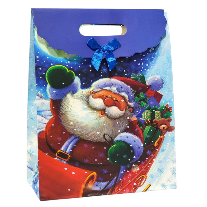 BOLSA DE REGALO NAVIDEÑA GRANDE 32X24CM