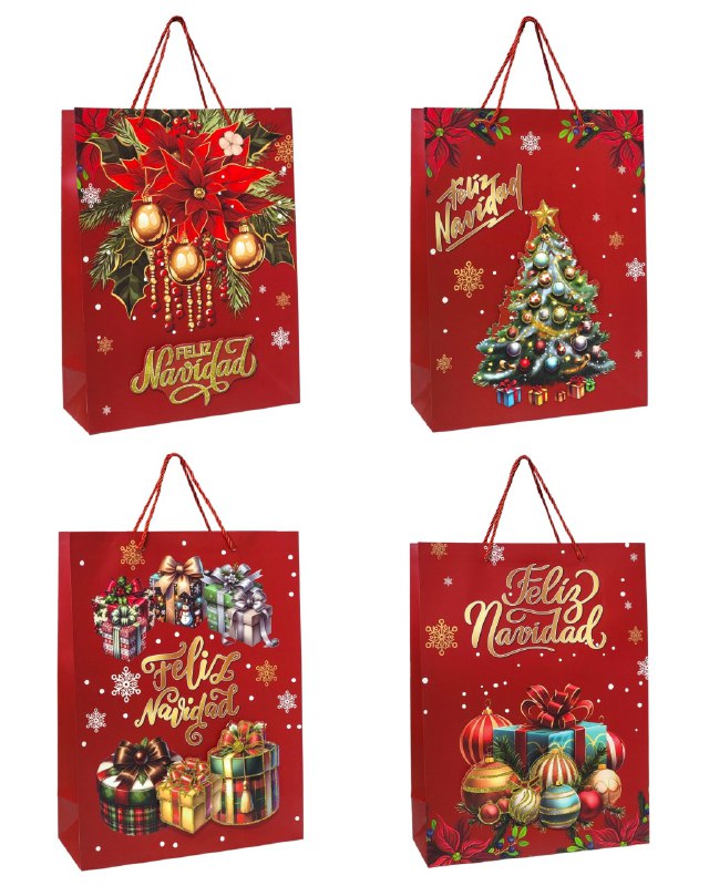 BOLSA DE REGALO NAVIDEÑA GRANDE 30X40X12CM